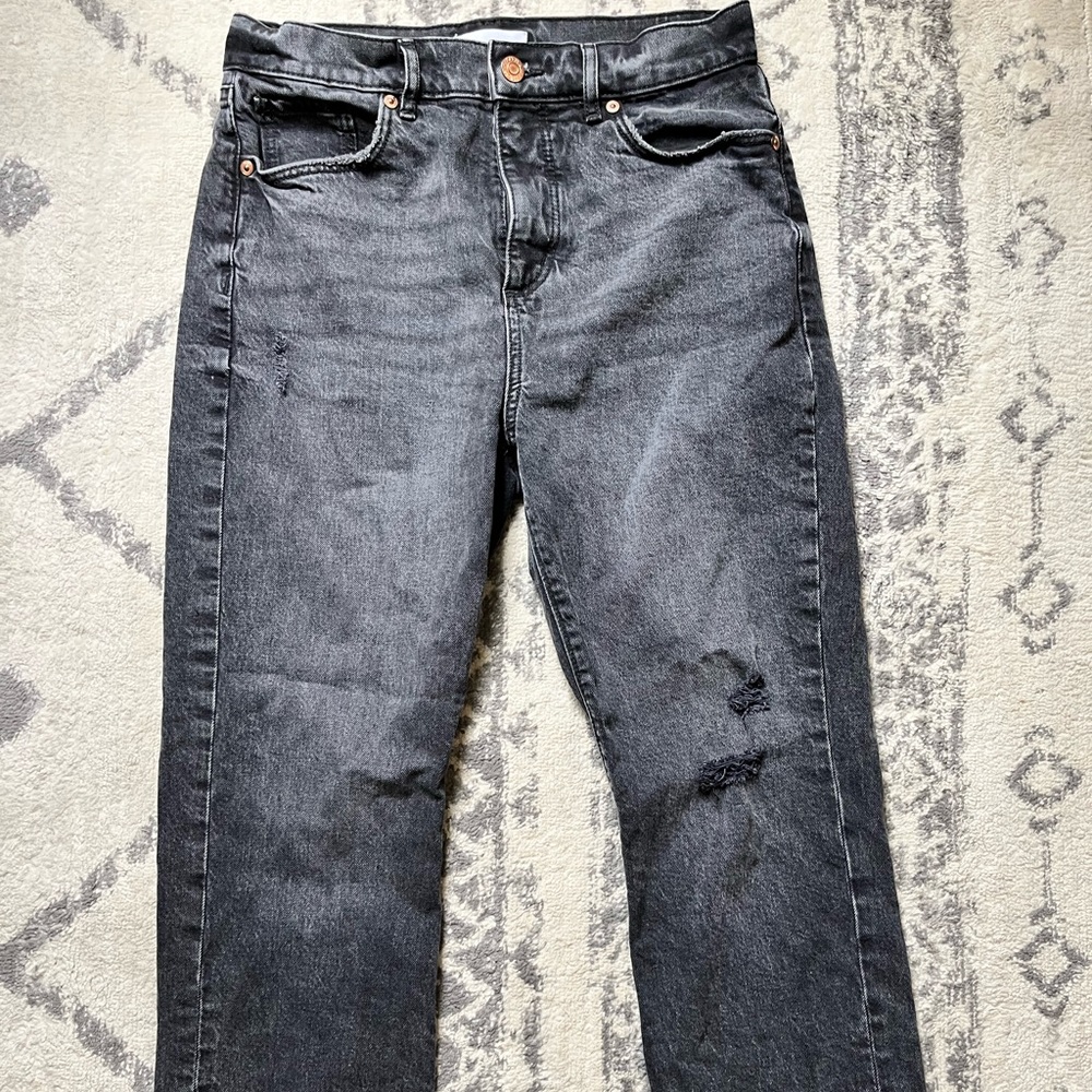 LOFT straight leg ankle black jeans